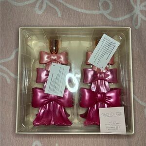 Rachel Zoe set of two pink bow candle holders